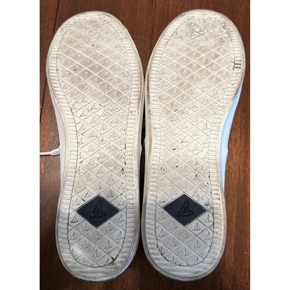 Sperry Crest Vibe Canvas Boat Shoes Women's 8.5 Navy White Memory Foam STS83206